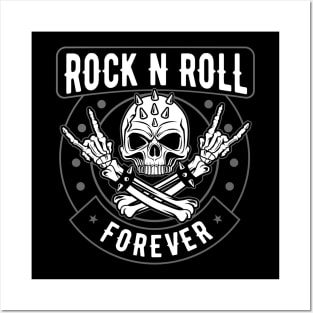 ROCK AND ROLL SKULL Posters and Art